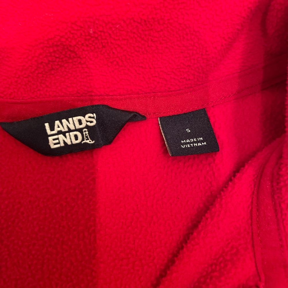 Lands End Men's Red Half-Zip Sweater - Picture 2 of 5